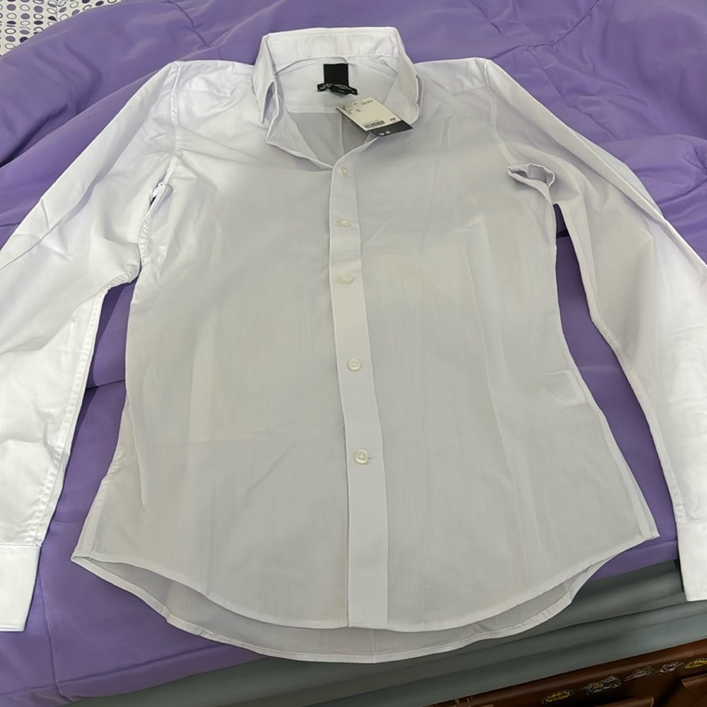 Men’s white dress shirt, NWT, size XS